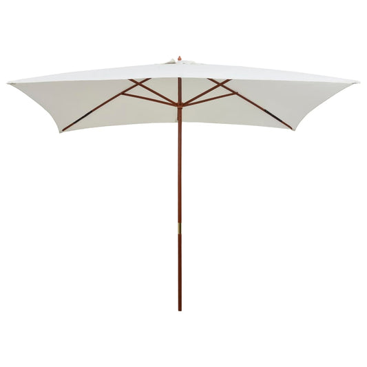 Parasol met houten paal 200x300 cm crèmewit is nu te koop bij PeponiXL, paradijselijk wonen!