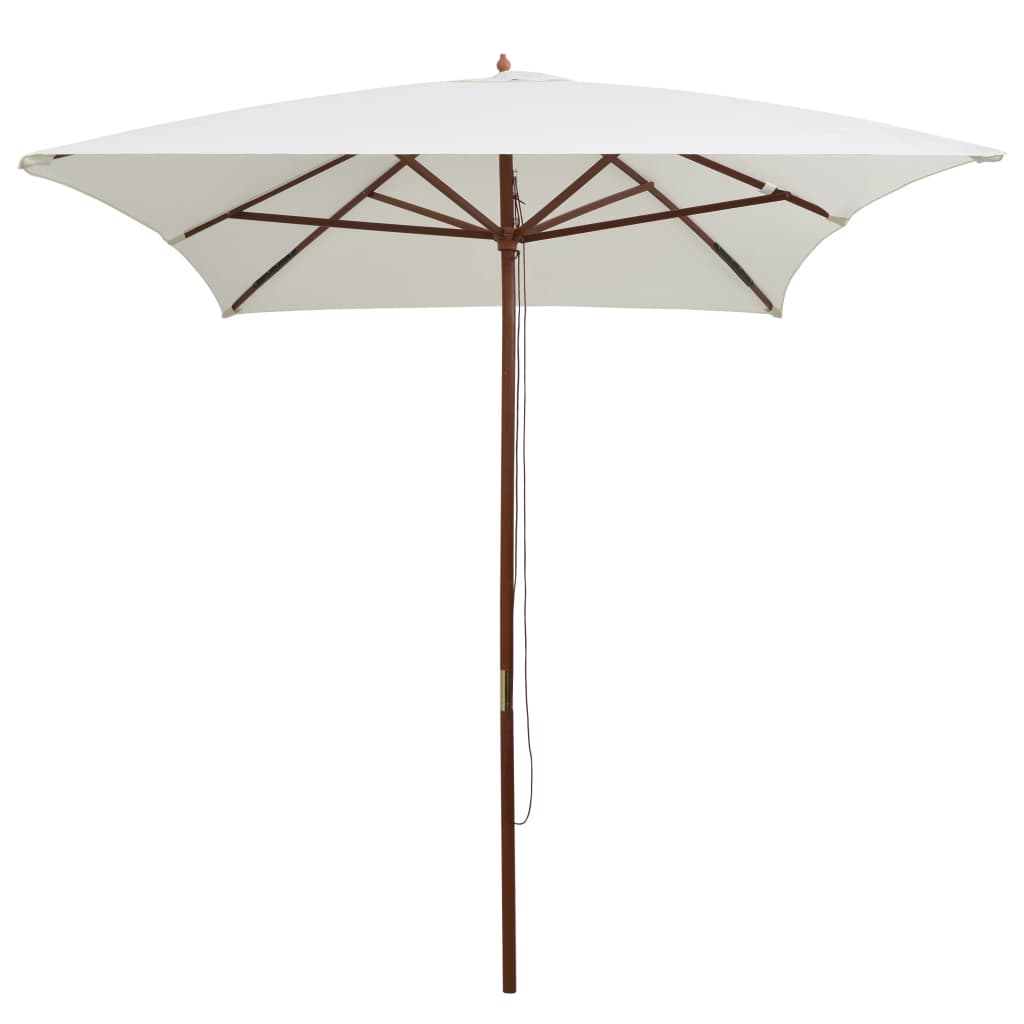 Parasol met houten paal 200x300 cm crèmewit is nu te koop bij PeponiXL, paradijselijk wonen!