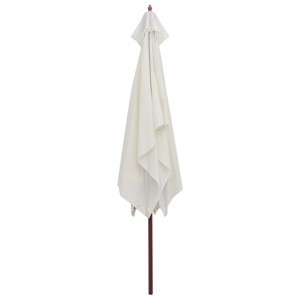 Parasol met houten paal 200x300 cm crèmewit is nu te koop bij PeponiXL, paradijselijk wonen!