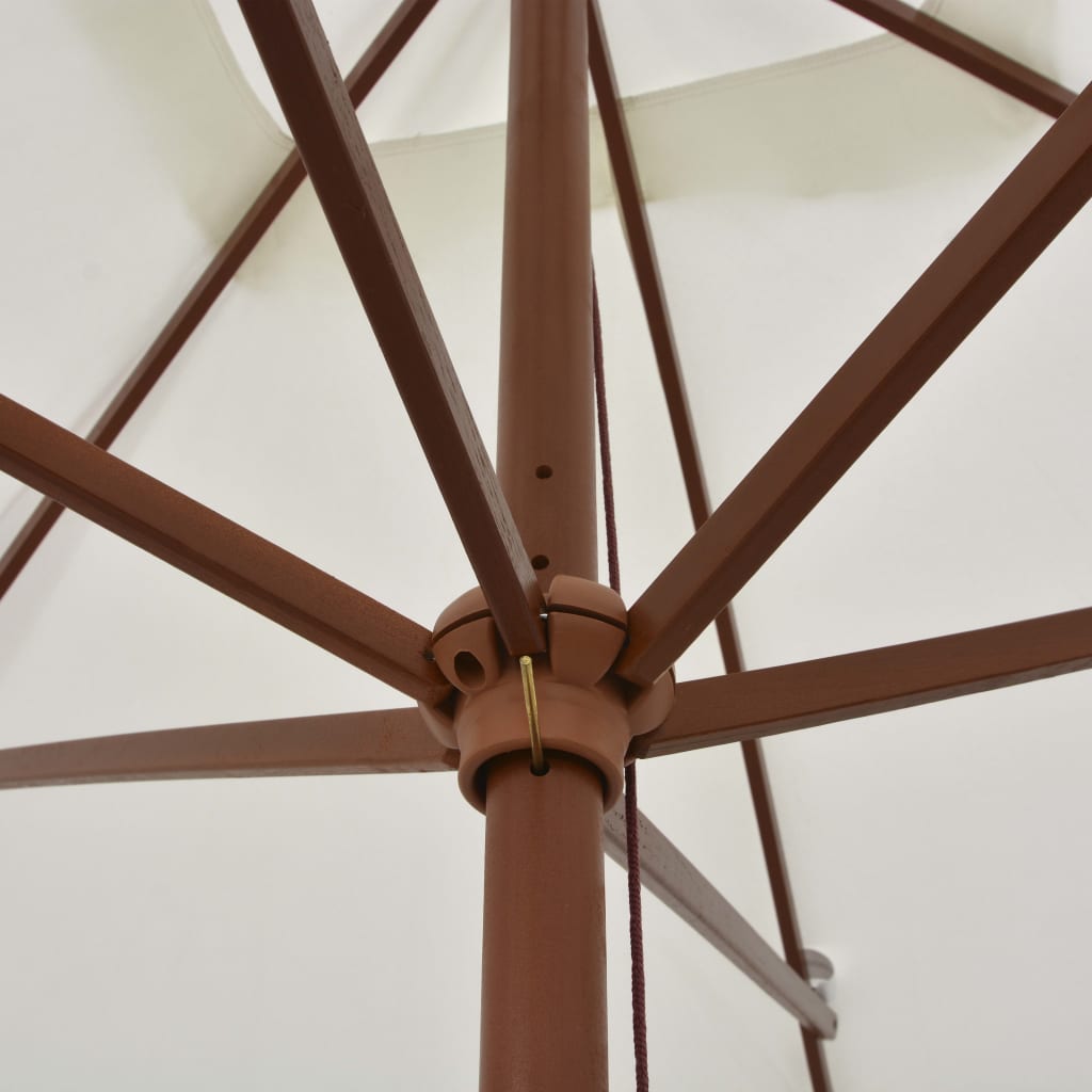 Parasol met houten paal 200x300 cm crèmewit is nu te koop bij PeponiXL, paradijselijk wonen!