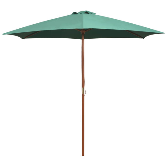 Parasol 270x270 cm houten paal groen is nu te koop bij PeponiXL, paradijselijk wonen!
