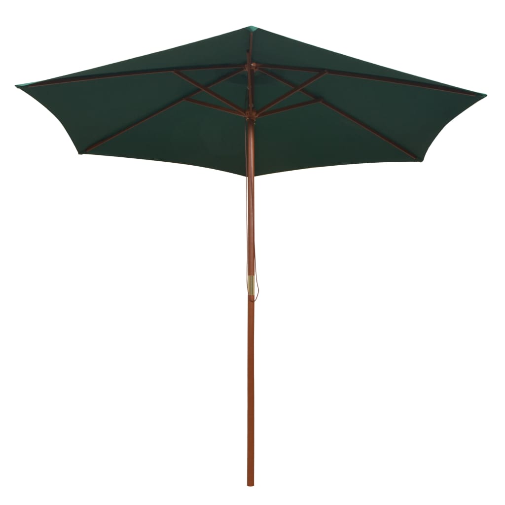 Parasol 270x270 cm houten paal groen is nu te koop bij PeponiXL, paradijselijk wonen!