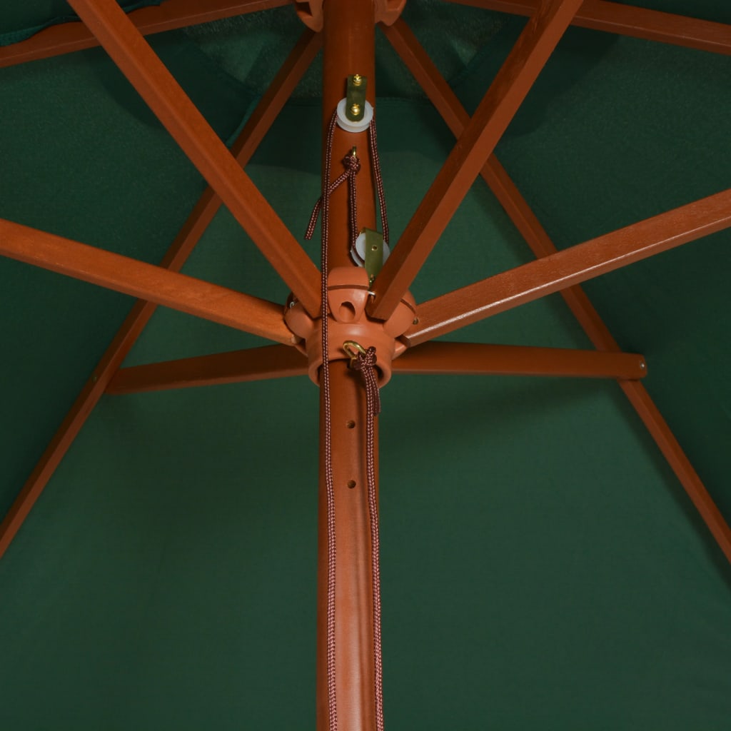 Parasol 270x270 cm houten paal groen is nu te koop bij PeponiXL, paradijselijk wonen!