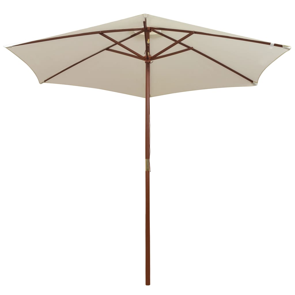 Parasol 270x270 cm houten paal crèmewit is nu te koop bij PeponiXL, paradijselijk wonen!