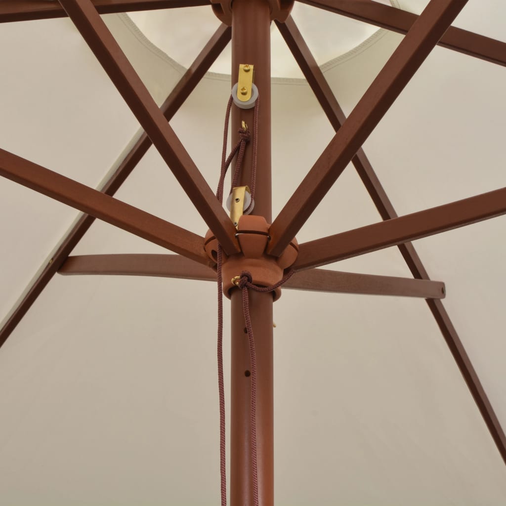 Parasol 270x270 cm houten paal crèmewit is nu te koop bij PeponiXL, paradijselijk wonen!