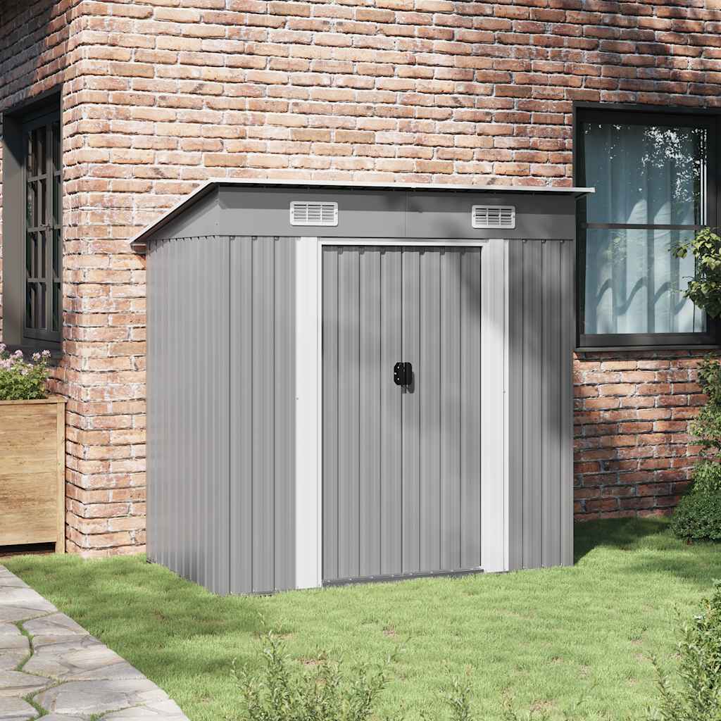 Tuinschuur metaal grijs is nu te koop bij PeponiXL, paradijselijk wonen!