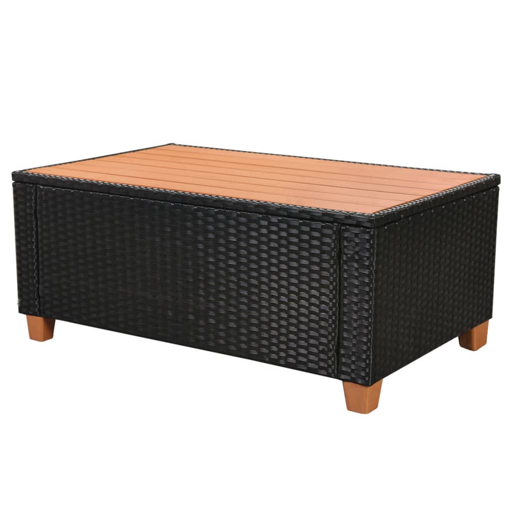 4-delige Loungeset met kussens poly rattan zwart is nu te koop bij PeponiXL, paradijselijk wonen!