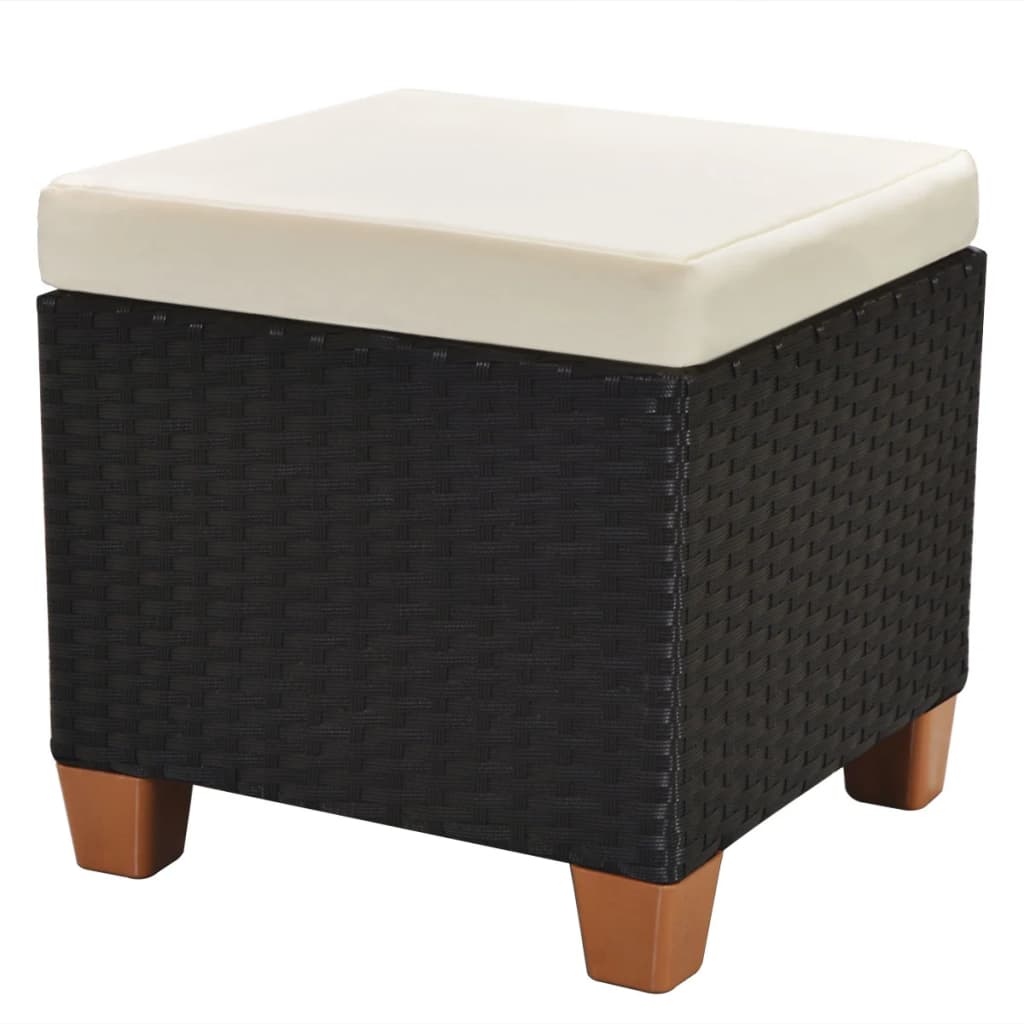 7-delige Loungeset met kussens poly rattan zwart is nu te koop bij PeponiXL, paradijselijk wonen!