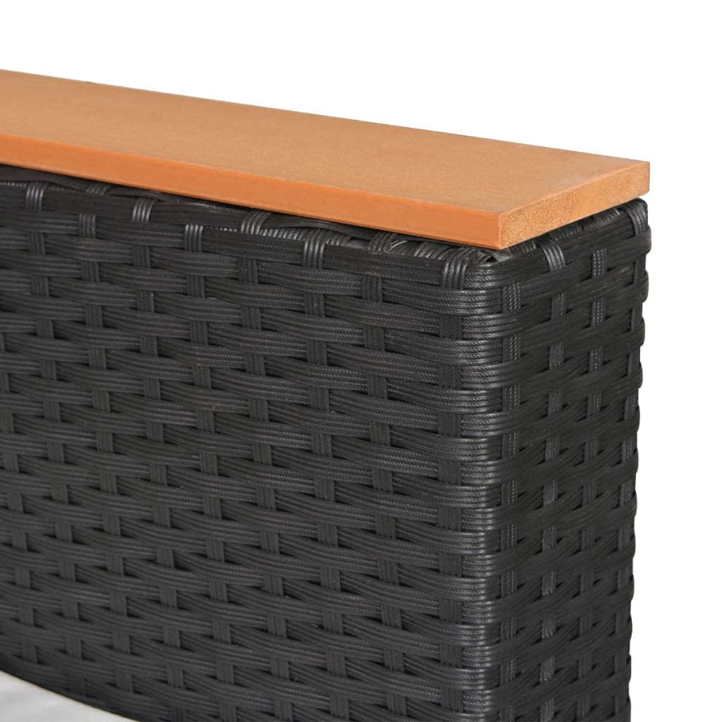 7-delige Loungeset met kussens poly rattan zwart is nu te koop bij PeponiXL, paradijselijk wonen!