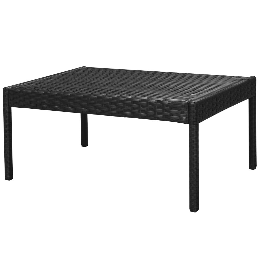 6-delige Loungeset met kussens poly rattan zwart is nu te koop bij PeponiXL, paradijselijk wonen!