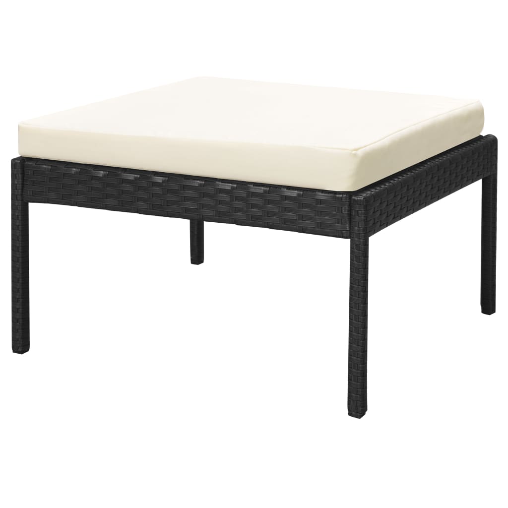6-delige Loungeset met kussens poly rattan zwart is nu te koop bij PeponiXL, paradijselijk wonen!