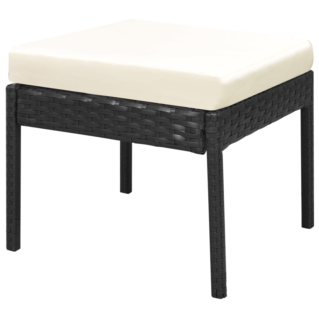 6-delige Loungeset met kussens poly rattan zwart is nu te koop bij PeponiXL, paradijselijk wonen!