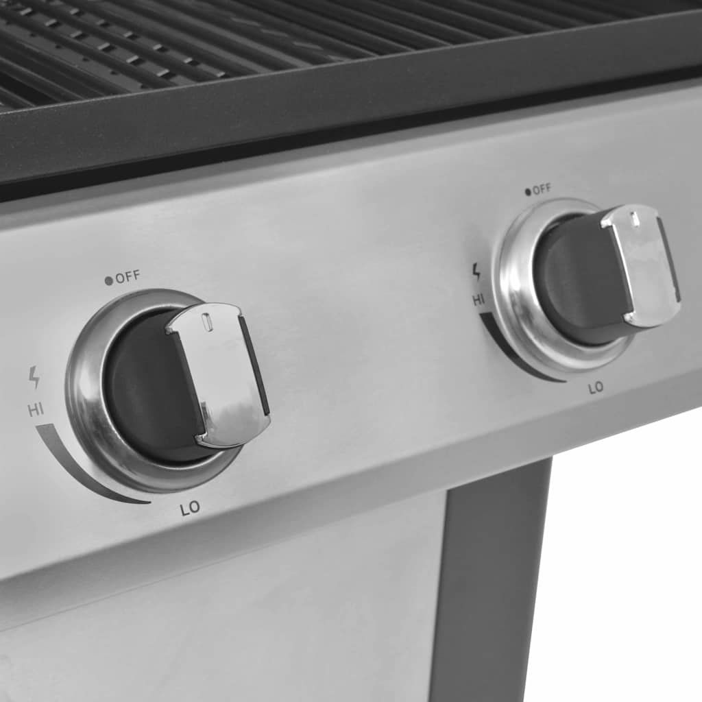 Gas Barbecue Grill met wiel Zilver Staal met Metaal Slang is nu te koop bij PeponiXL, paradijselijk wonen!