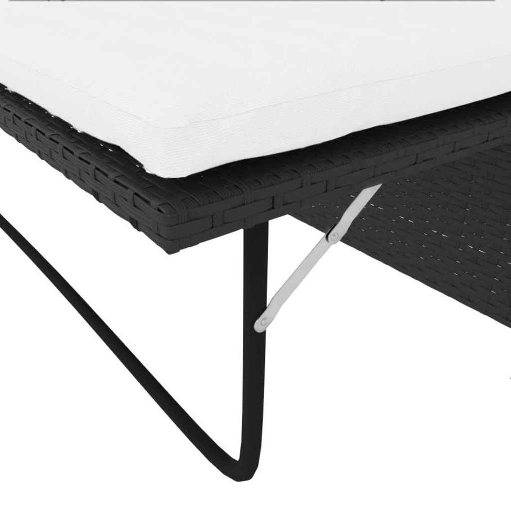 2-delige Loungeset met kussens poly rattan zwart is nu te koop bij PeponiXL, paradijselijk wonen!