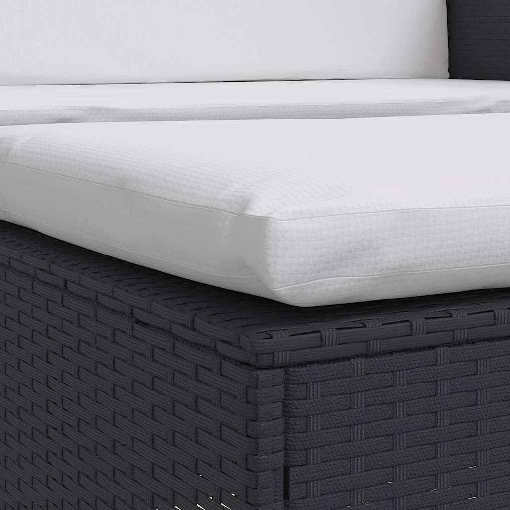 2-delige Loungeset met kussens poly rattan zwart is nu te koop bij PeponiXL, paradijselijk wonen!