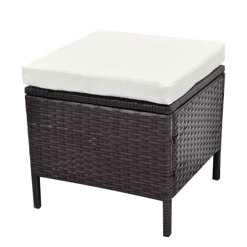 4-delige Loungeset met kussens poly rattan bruin is nu te koop bij PeponiXL, paradijselijk wonen!