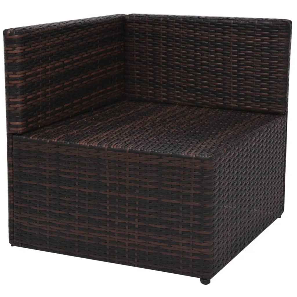 5-delige Loungeset met kussens poly rattan bruin is nu te koop bij PeponiXL, paradijselijk wonen!