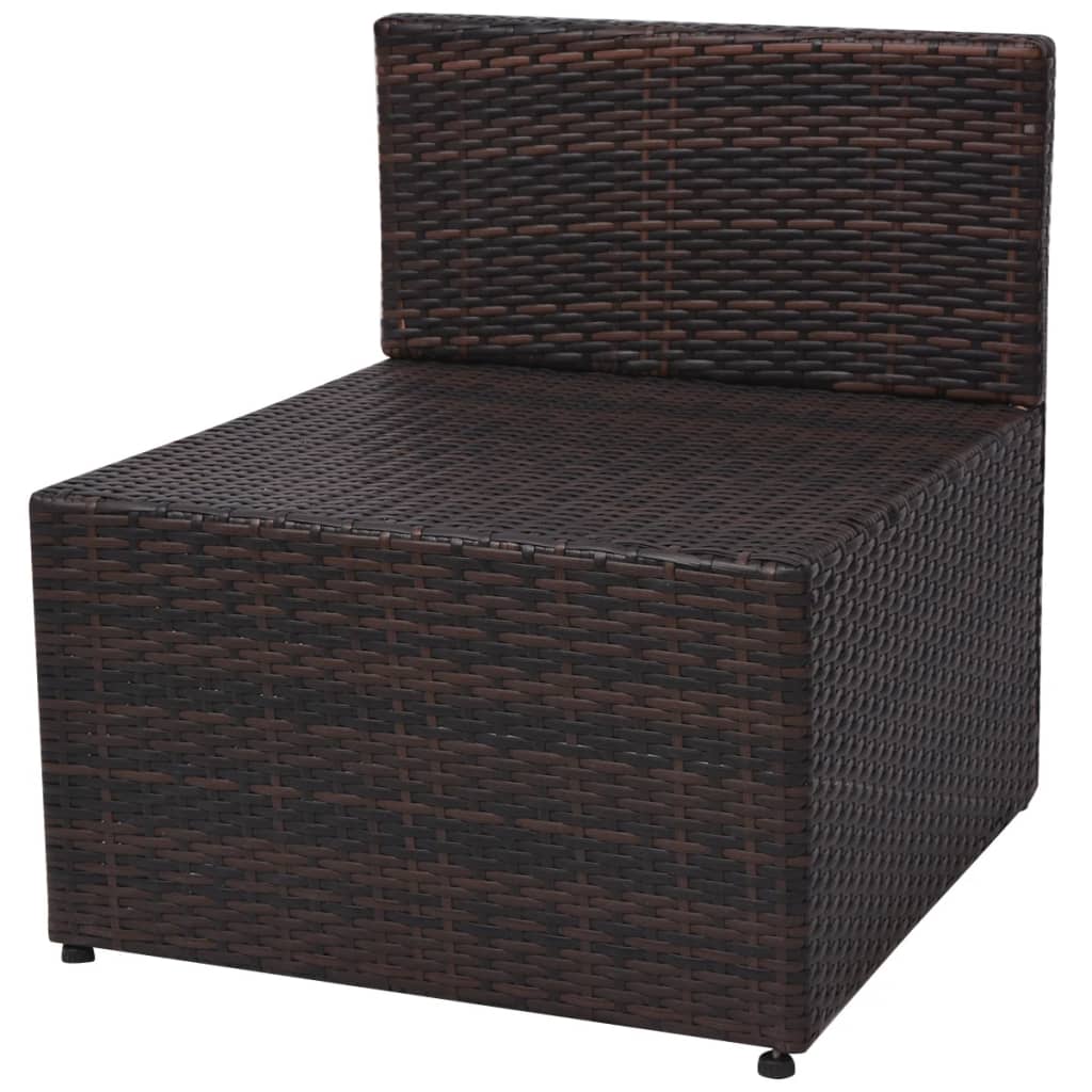 5-delige Loungeset met kussens poly rattan bruin is nu te koop bij PeponiXL, paradijselijk wonen!