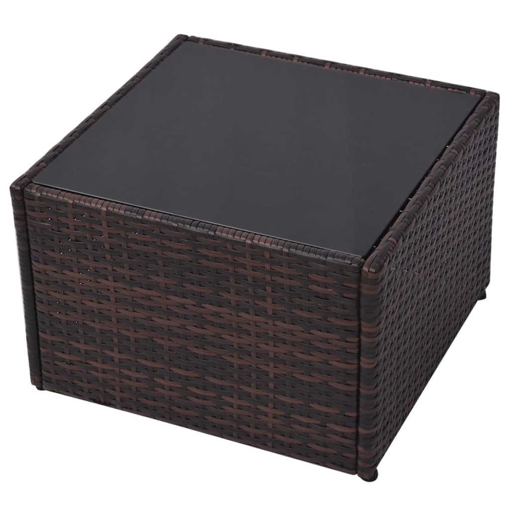 5-delige Loungeset met kussens poly rattan bruin is nu te koop bij PeponiXL, paradijselijk wonen!