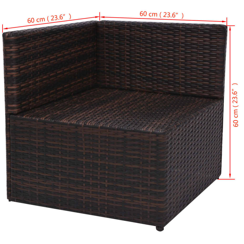 5-delige Loungeset met kussens poly rattan bruin is nu te koop bij PeponiXL, paradijselijk wonen!
