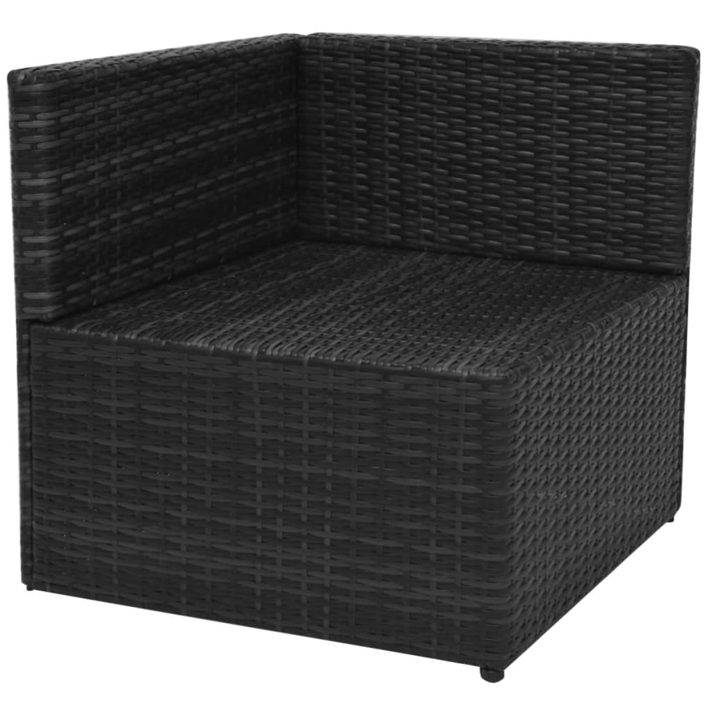 5-delige Loungeset met kussens poly rattan zwart is nu te koop bij PeponiXL, paradijselijk wonen!