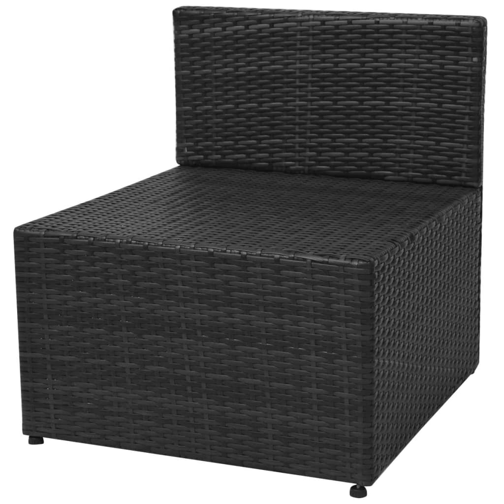 5-delige Loungeset met kussens poly rattan zwart is nu te koop bij PeponiXL, paradijselijk wonen!