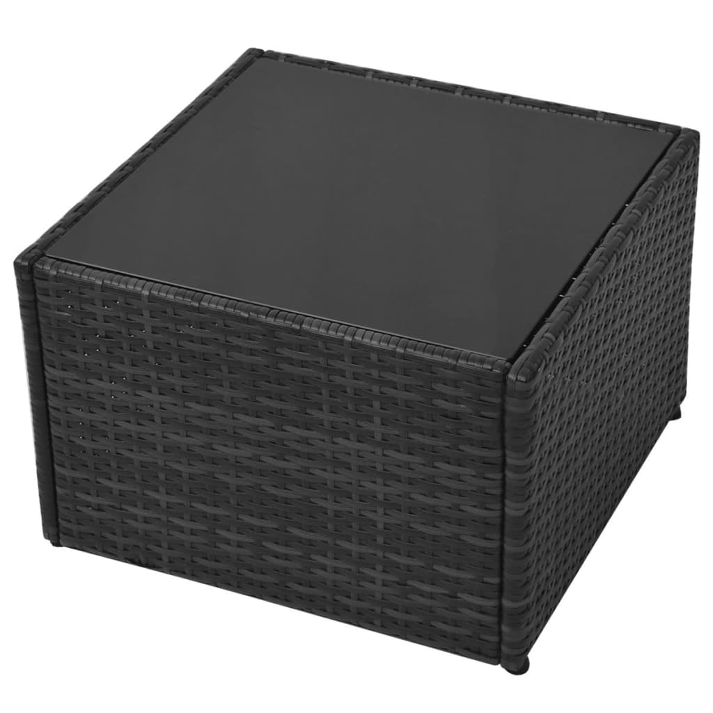 5-delige Loungeset met kussens poly rattan zwart is nu te koop bij PeponiXL, paradijselijk wonen!