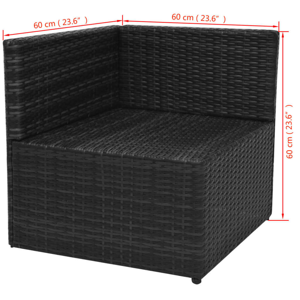 5-delige Loungeset met kussens poly rattan zwart is nu te koop bij PeponiXL, paradijselijk wonen!