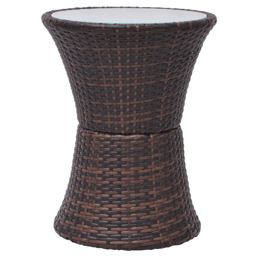 3-delige Bistroset met kussens poly rattan bruin is nu te koop bij PeponiXL, paradijselijk wonen!