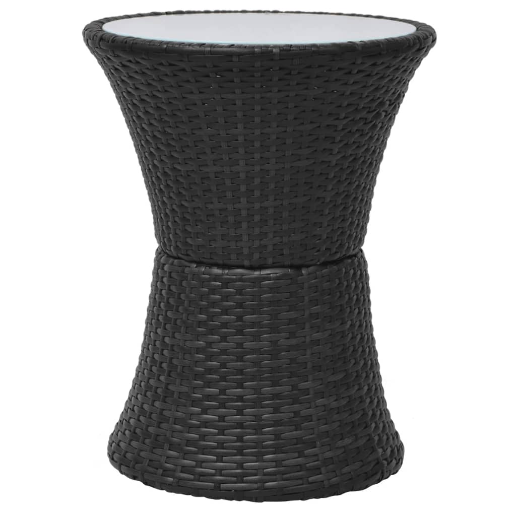 3-delige Bistroset met kussens poly rattan zwart is nu te koop bij PeponiXL, paradijselijk wonen!