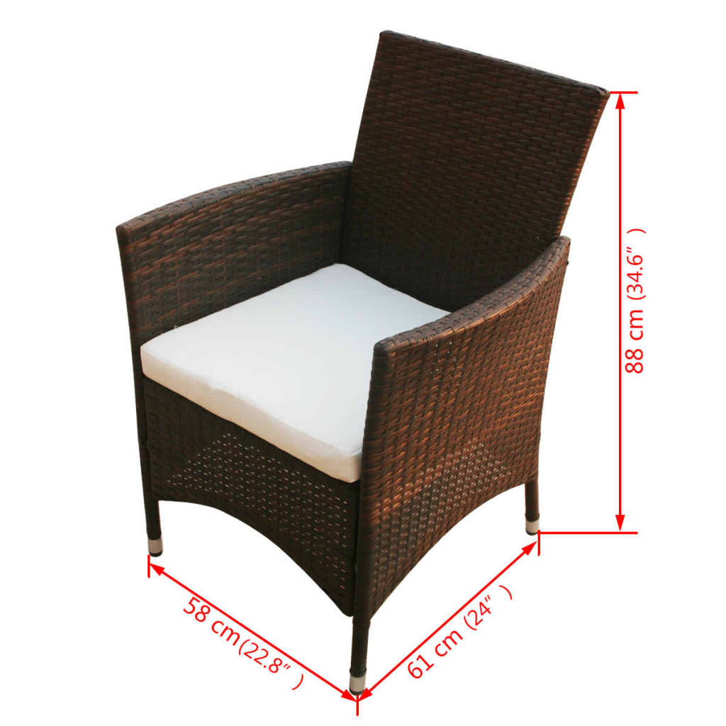 9-delige Tuinset met kussens poly rattan bruin is nu te koop bij PeponiXL, paradijselijk wonen!