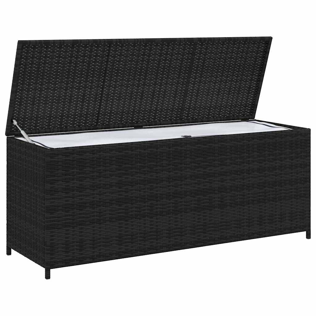 Tuinbox 150x50x60 cm poly rattan zwart is nu te koop bij PeponiXL, paradijselijk wonen!
