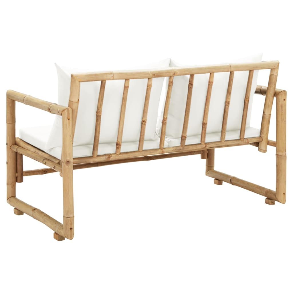 Tuinbank 2-zits met kussens bamboe is nu te koop bij PeponiXL, paradijselijk wonen!