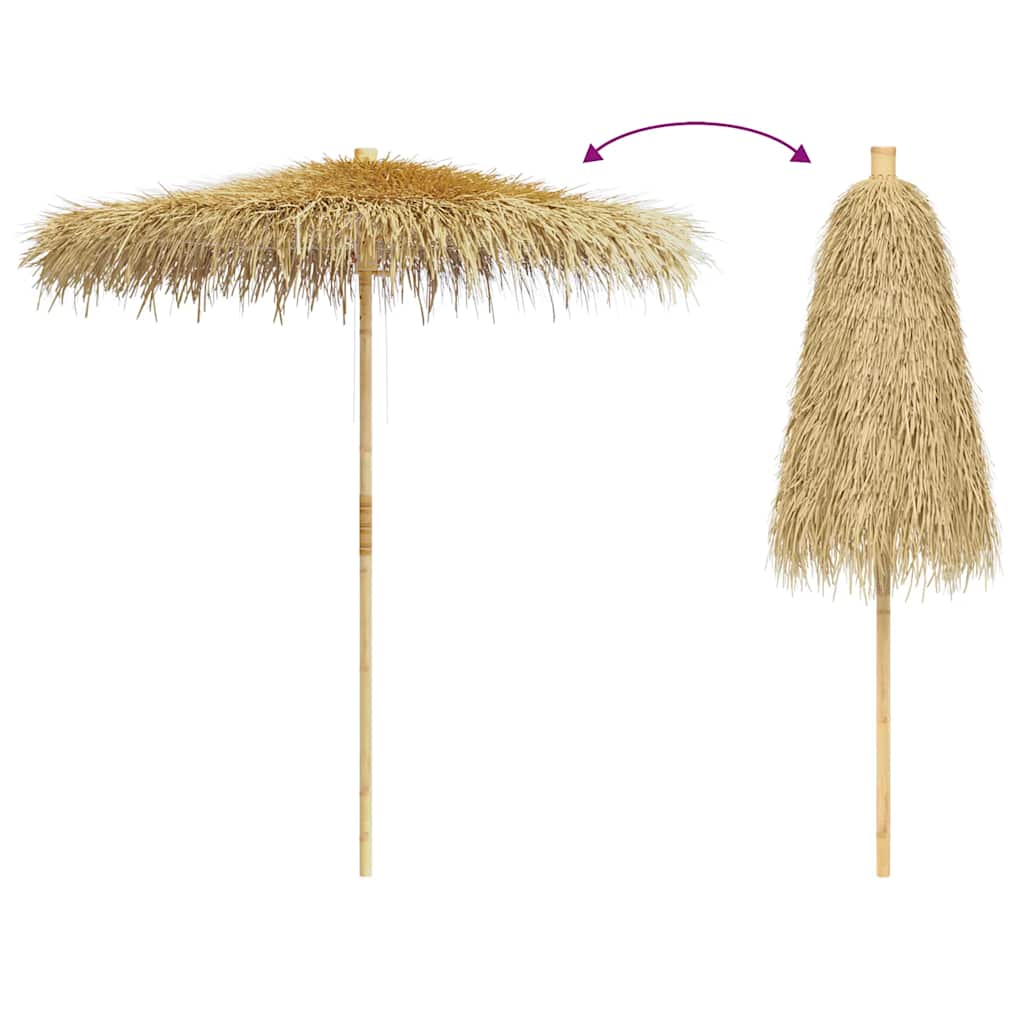 Parasol van bamboe met dak van bananenbladeren 210 cm is nu te koop bij PeponiXL, paradijselijk wonen!