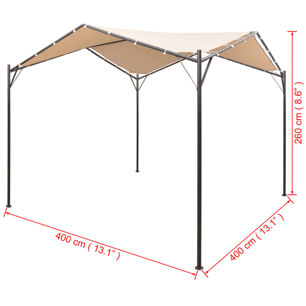 Prieel 4x4 m staal beige is nu te koop bij PeponiXL, paradijselijk wonen!