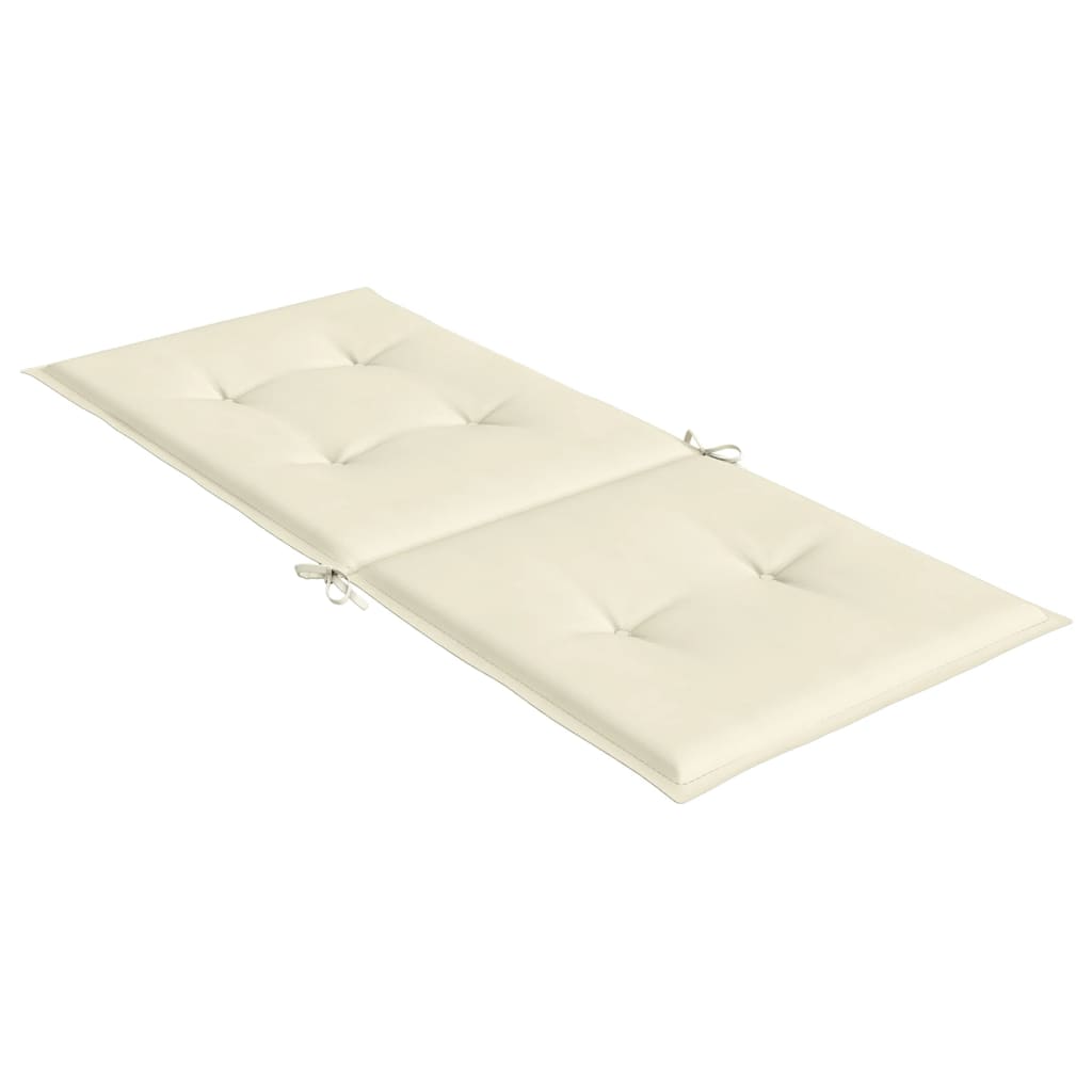 Tuinstoelkussens 6 st hoge rug 120x50x3 cm stof crèmekleurig is nu te koop bij PeponiXL, paradijselijk wonen!