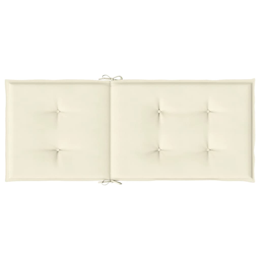 Tuinstoelkussens 4 st hoge rug 120x50x3 cm stof crèmekleurig is nu te koop bij PeponiXL, paradijselijk wonen!