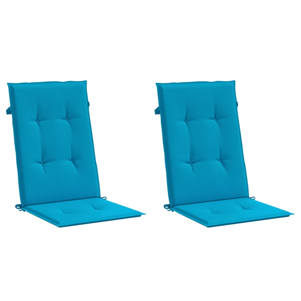 Tuinstoelkussens 2 st hoge rug 120x50x3 cm stof blauw is nu te koop bij PeponiXL, paradijselijk wonen!