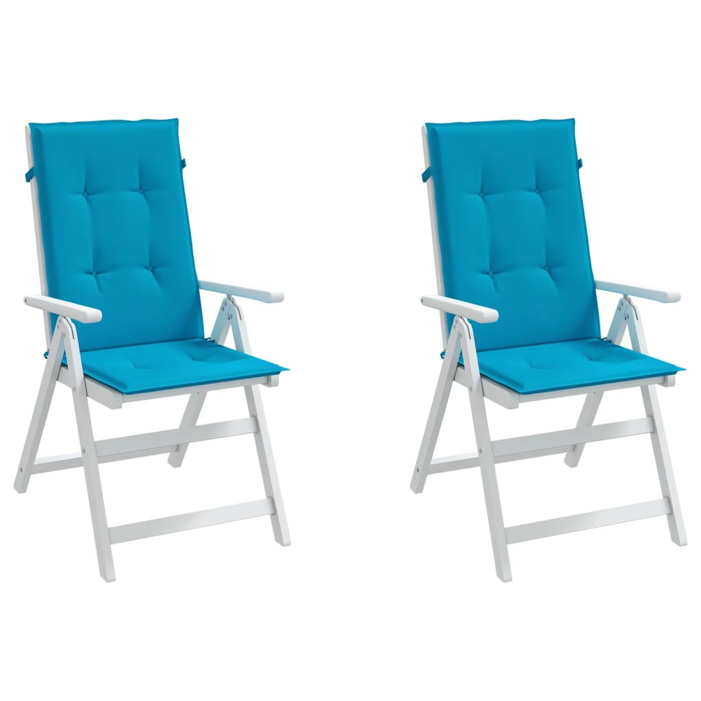 Tuinstoelkussens 2 st hoge rug 120x50x3 cm stof blauw is nu te koop bij PeponiXL, paradijselijk wonen!