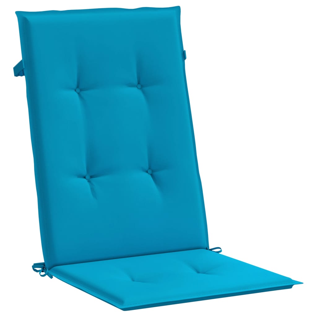 Tuinstoelkussens 2 st hoge rug 120x50x3 cm stof blauw is nu te koop bij PeponiXL, paradijselijk wonen!
