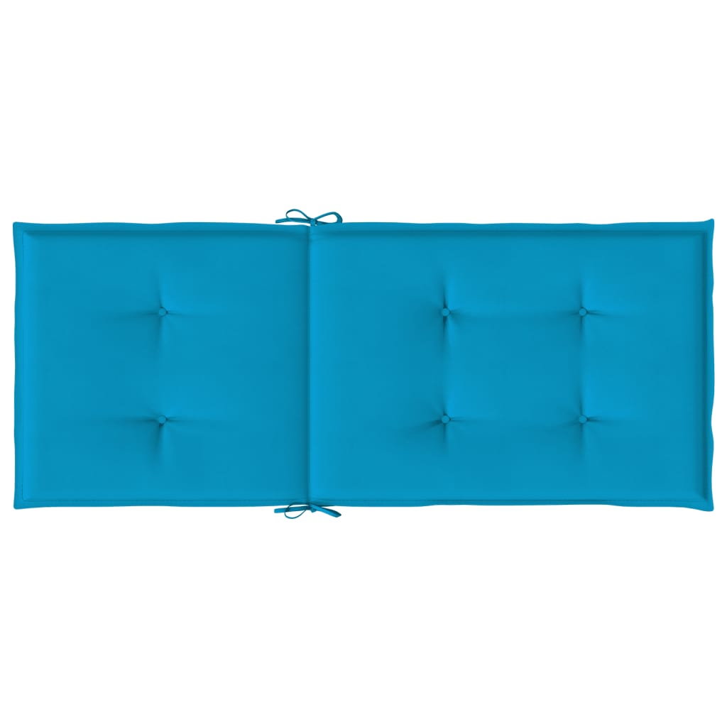 Tuinstoelkussens 2 st hoge rug 120x50x3 cm stof blauw is nu te koop bij PeponiXL, paradijselijk wonen!
