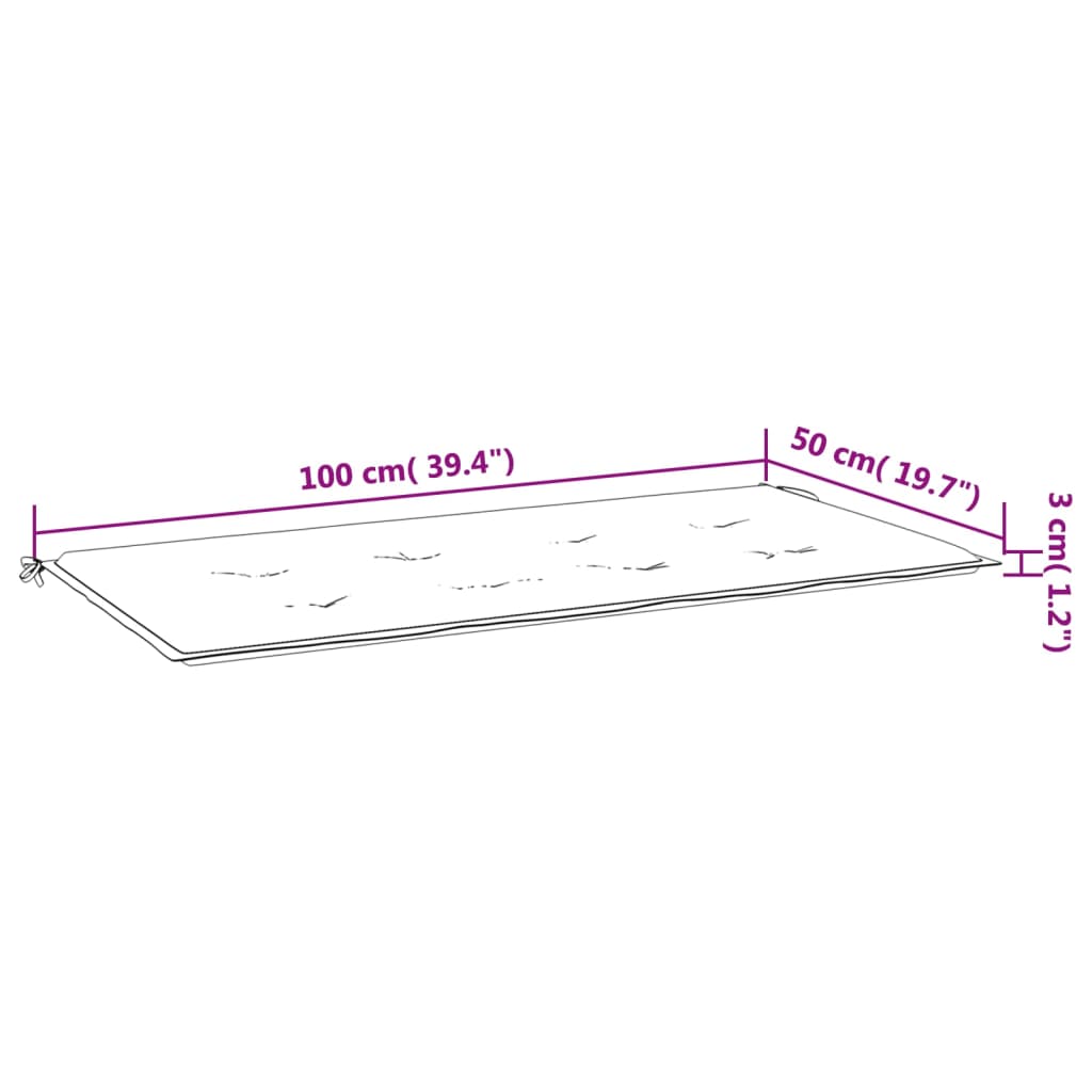 Tuinbankkussen 100x50x3 cm oxford stof grijs is nu te koop bij PeponiXL, paradijselijk wonen!