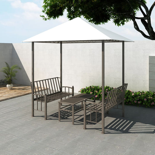Tuinpaviljoen met tafel en bankjes 2,5x1,5x2,4 m is nu te koop bij PeponiXL, paradijselijk wonen!