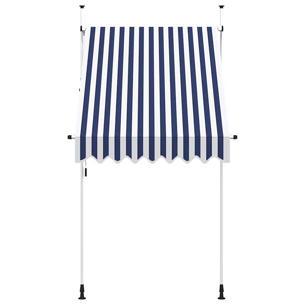 Luifel handmatig uittrekbaar 150 cm blauw en witte strepen is nu te koop bij PeponiXL, paradijselijk wonen!