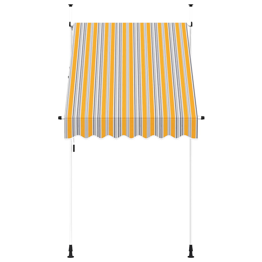 Luifel handmatig uittrekbaar 150 cm geel en blauwe strepen is nu te koop bij PeponiXL, paradijselijk wonen!