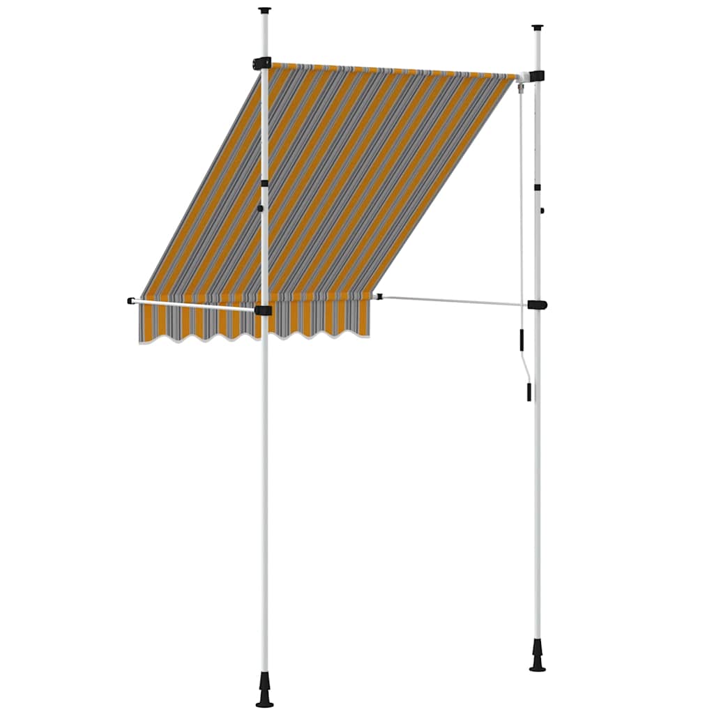 Luifel handmatig uittrekbaar 150 cm geel en blauwe strepen is nu te koop bij PeponiXL, paradijselijk wonen!
