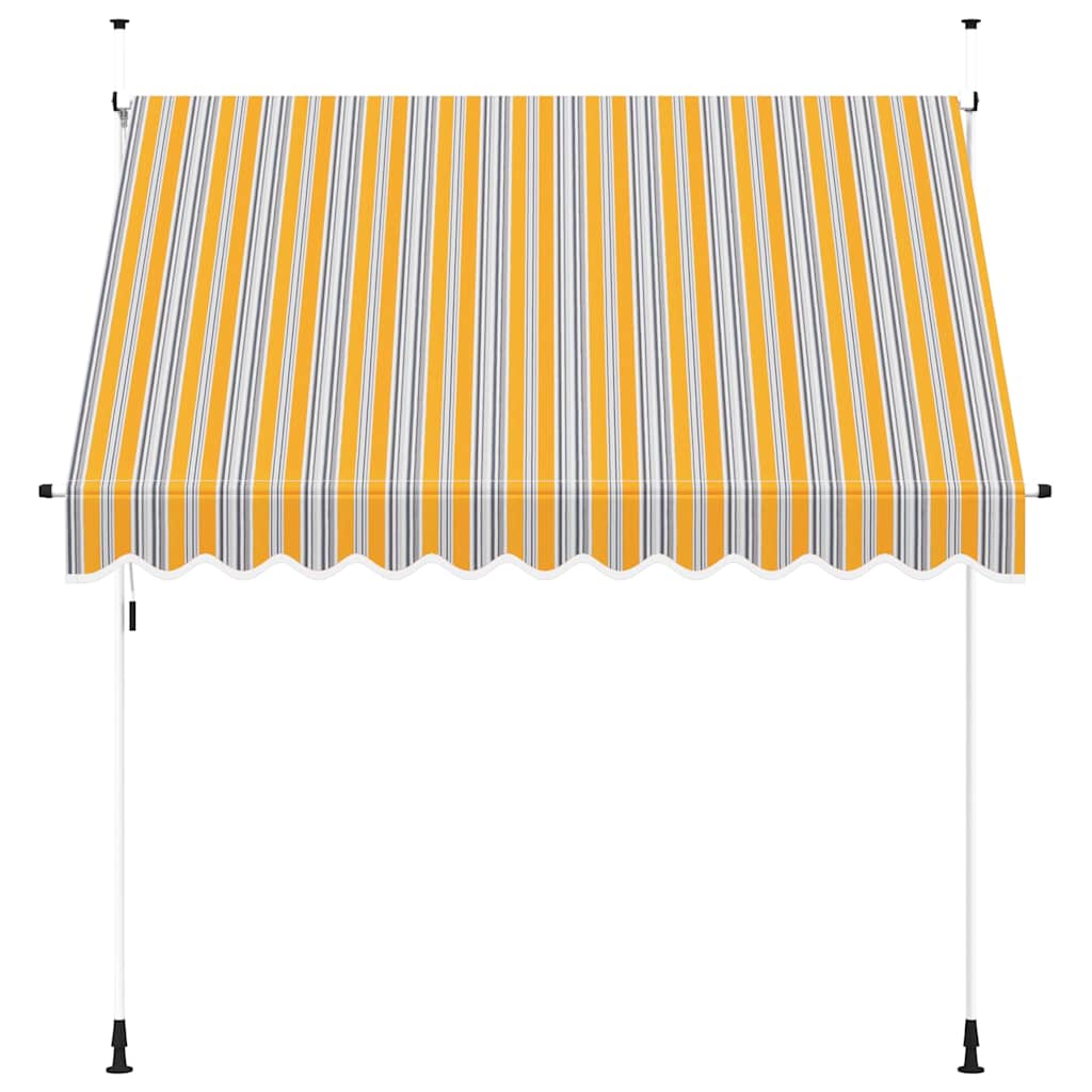 Luifel handmatig uittrekbaar 250 cm geel en blauwe strepen is nu te koop bij PeponiXL, paradijselijk wonen!