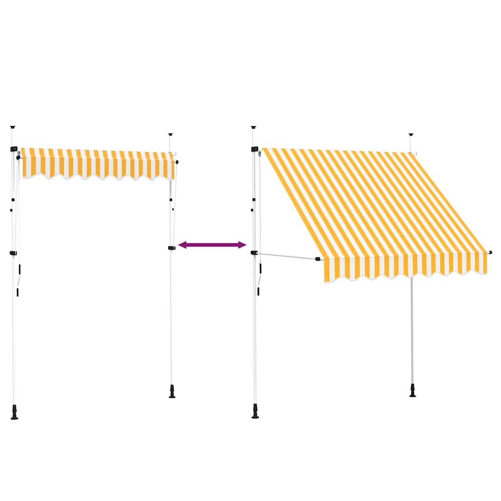 Luifel handmatig uittrekbaar 200 cm oranje en witte strepen is nu te koop bij PeponiXL, paradijselijk wonen!