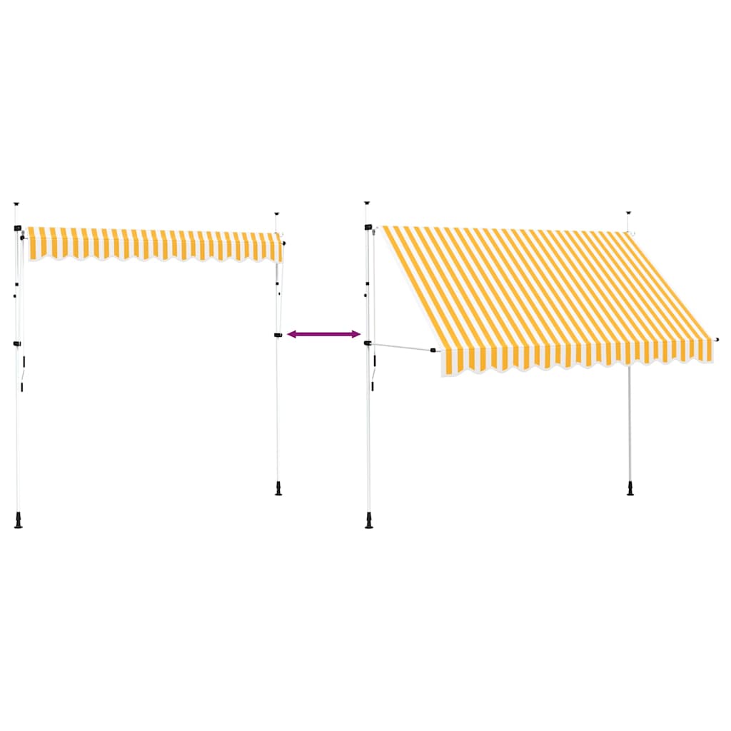 Luifel handmatig uittrekbaar 300 cm oranje en witte strepen is nu te koop bij PeponiXL, paradijselijk wonen!