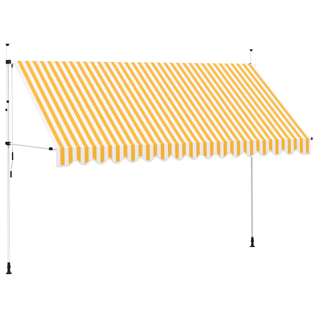 Luifel handmatig uittrekbaar 400 cm oranje en witte strepen is nu te koop bij PeponiXL, paradijselijk wonen!